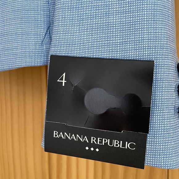 Banana Republic Factory Size 4 Baby Blue Washable Blazer NWT - Picture 14 of 17
